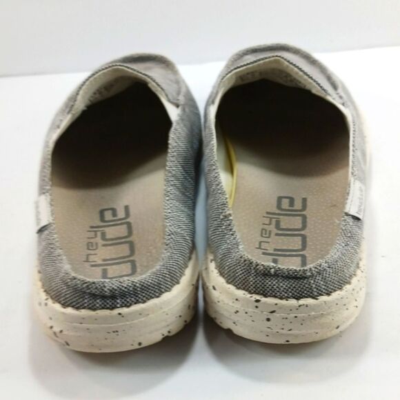 Hey Dude Chan Stretch Grey Lightweight Comfort Loafer Slip On Shoe Woman 9..... - Picture 9 of 10